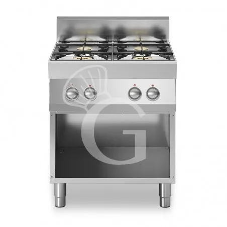 Prezzo Di Fabbrica Cucina professionale a gas 4 fuochi armadio aperto profondità 700 mm