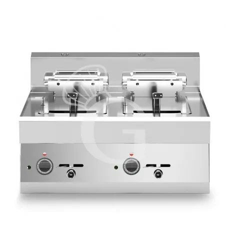 Friggitrice Industriale elettrica da banco 2 vasche 10 + 10 LT 15 Kw Trifase - P 650 mm Prezzo Scontato