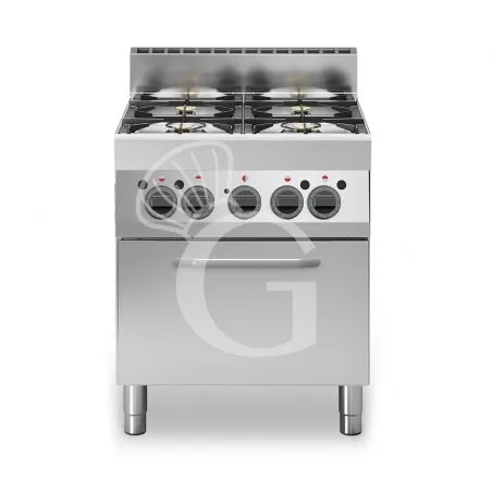 Cucina professionale a gas 4 fuochi forno elettrico a convezione profondità 650 mm Nuovo Arrivo