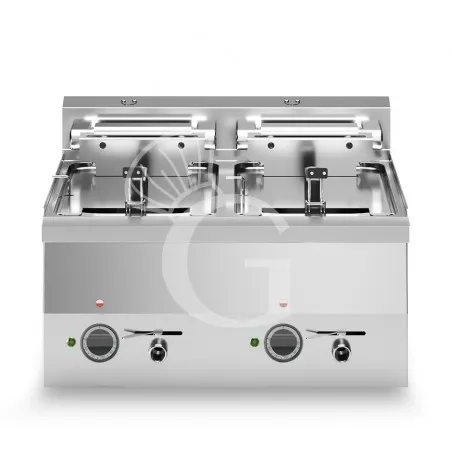 Offerta Del Giorno Friggitrice Industriale elettrica da banco 2 vasche 10 + 10 LT 15 Kw Trifase - P 600 mm