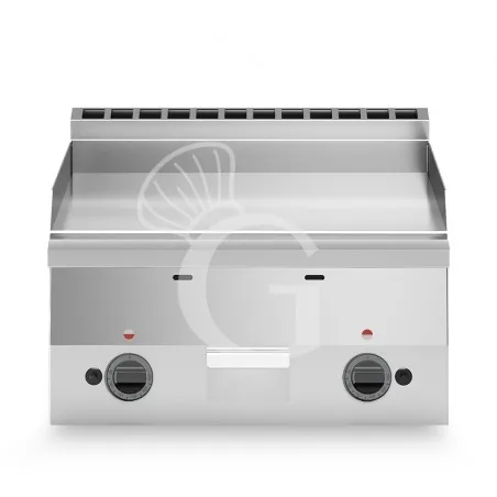 Fry top a gas da banco piastra liscia cromata 10400 W L 600 mm x P 600 mm x H 280 mm Soddisfatti O Rimborsati