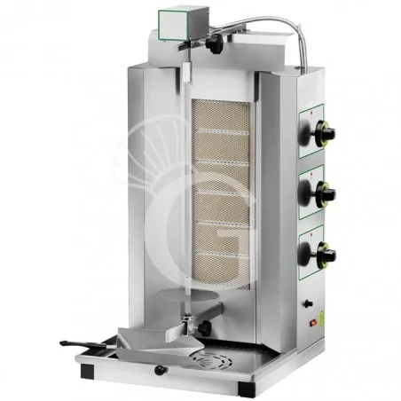 Gyros professionale a gas con 6 bruciatori L 480 mm x P 500 mm x H 940 mm Non Perdere