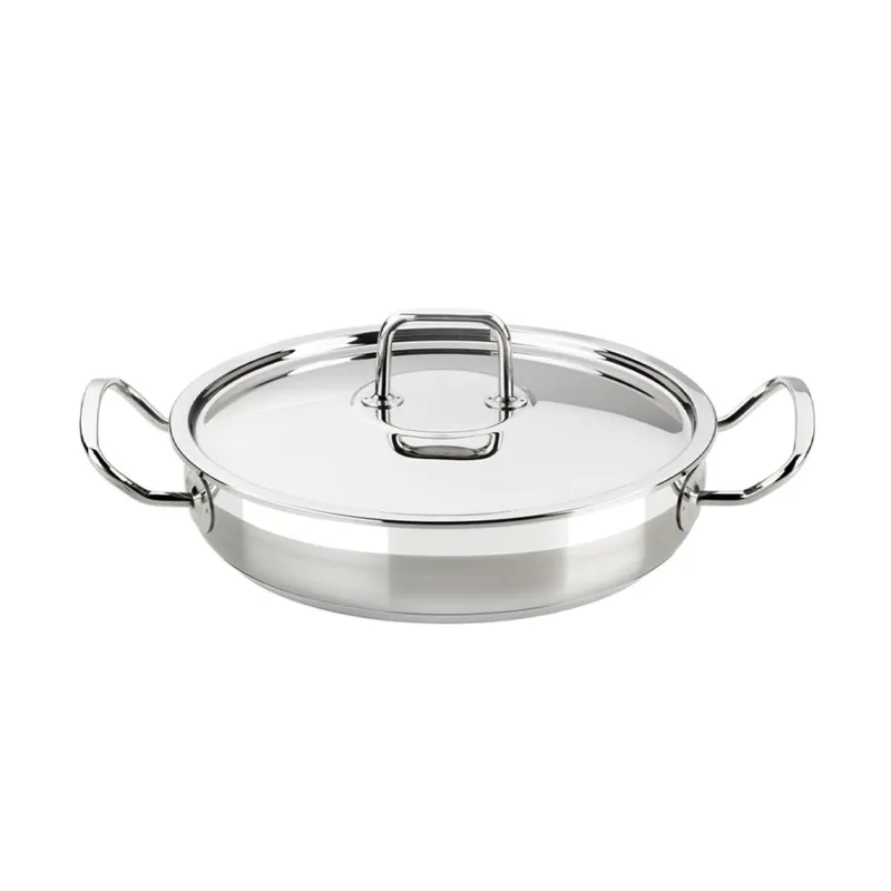 PROFESSIONAL TEGAME CM 30 CON COPERCHIO INOX Prezzo Di Fabbrica