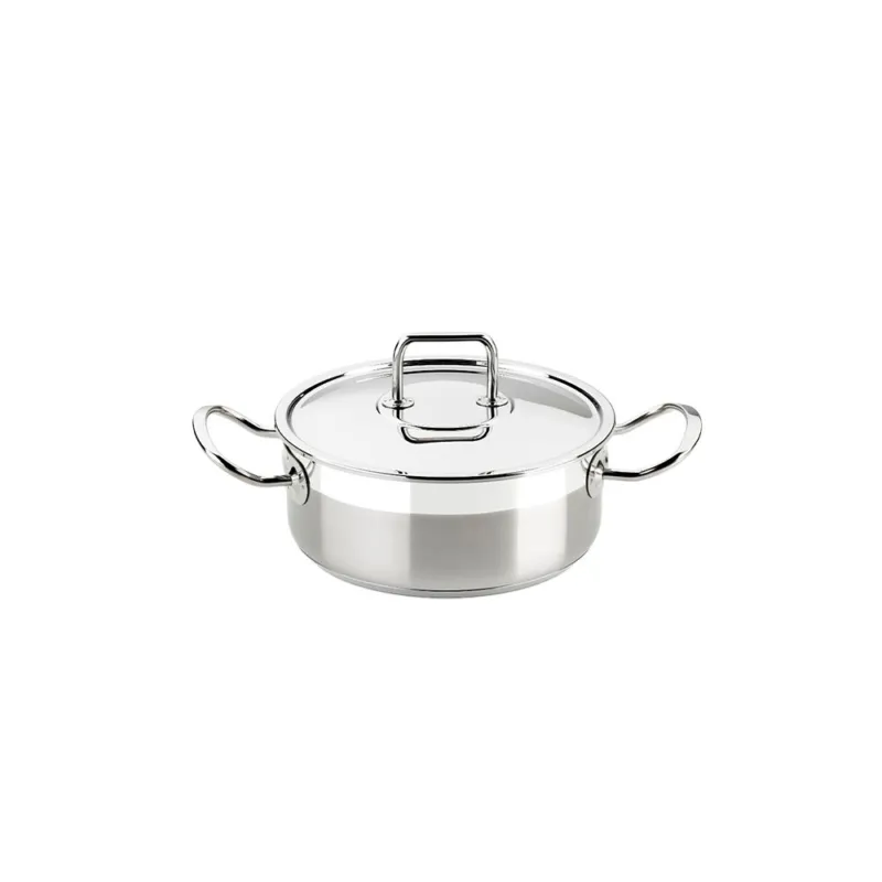 PROFESSIONAL CASSERUOLA ALTA CM 20 CON COPERCHIO INOX Di Tendenza