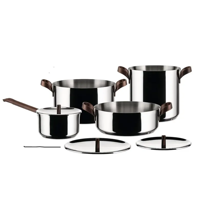 EDO BATTERIA DI PENTOLE ACCIAIO INOX PER INDUZIONE 7 PZ Reso Gratuito
