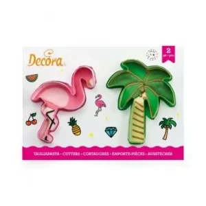 SET 2 TAGLIAPASTA FENICOTTERO E PALMA IN PLASTICA Sconto