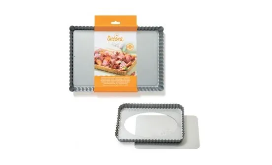 STAMPO CROSTATA RETTANGOLARE FONDO MOBILE 32X22 CM Ultime Pezzi