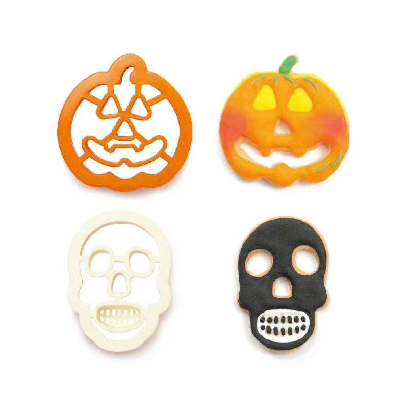 Spedizione Espresso SET 2 TAGLIAPASTA HALLOWEN TESCHIO E ZUCTESCHIO E ZUCCA