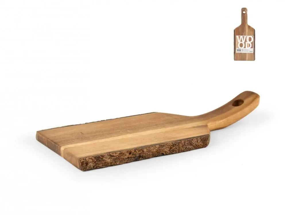 TAGLIERE LEGNO RETT. CORTECCIA CM 30X12 Pagamento Sicuro