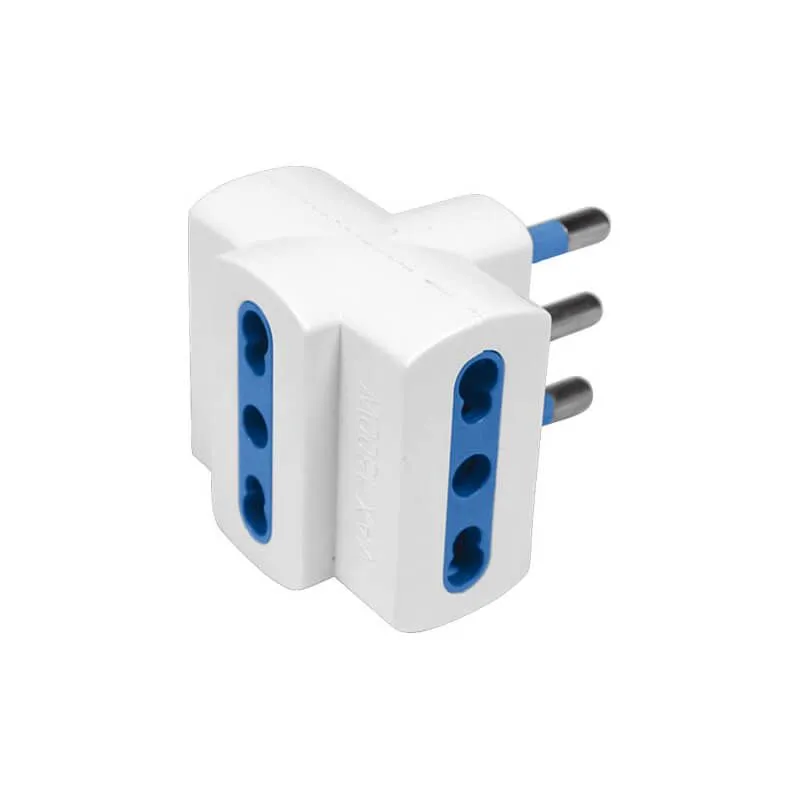 ADATTATORE IMQ CON 3 PRESE BIVALENTI 10/16A - SPINA 16A - BLISTER Di Tendenza