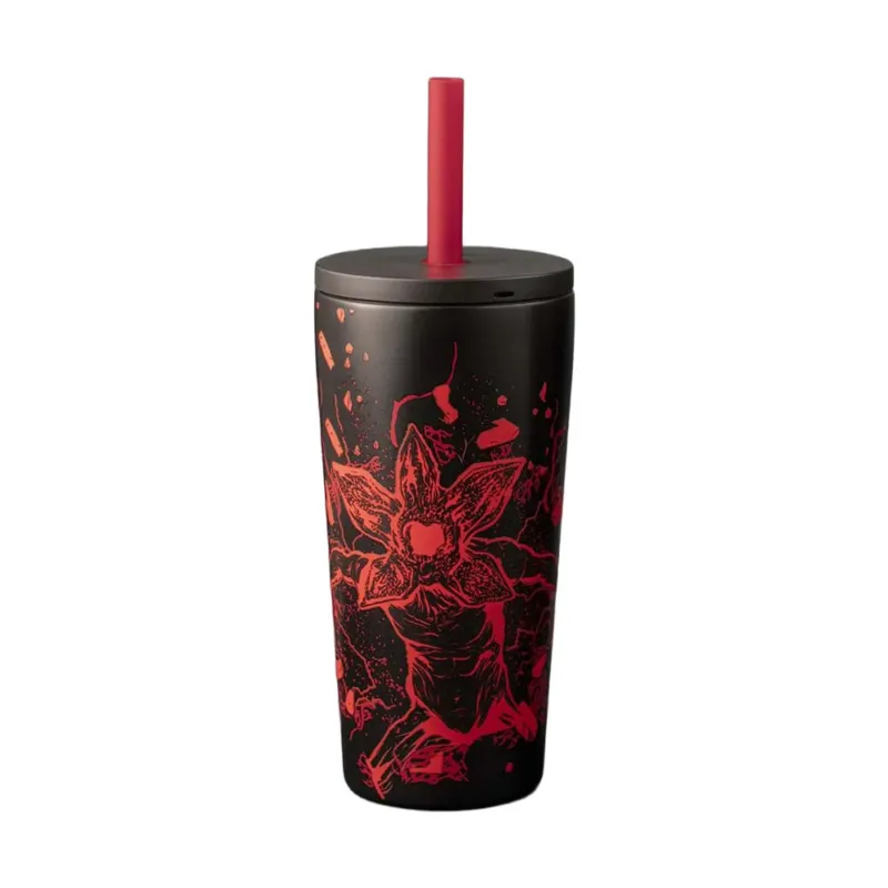 Direttamente Dal Produttore STRANGER THINGS TUMBLER CON CANNUCCIA ACCIAIO INOX 600 ML