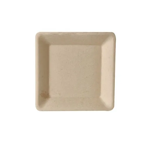 PURE PIATTO IN CANNA DA ZUCCHERO 15 X 15 CM NATURALE 50 PZ Esclusivo