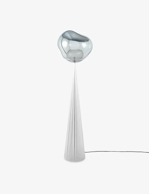 Ultimissimo Modello Tom Dixon Melt Cone Fat Silver/Silver Led Un Lampada Da Terra