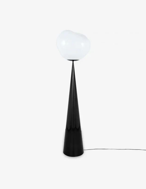 Tom Dixon Melt Cone Fat Opal/Black Led Un Lampada Da Terra Bestseller