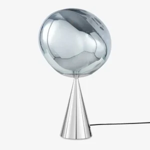 Scelto Dai Clienti Tom Dixon Melt Cone Fat Silver/Silver Led Un Lampada Da Tavolo