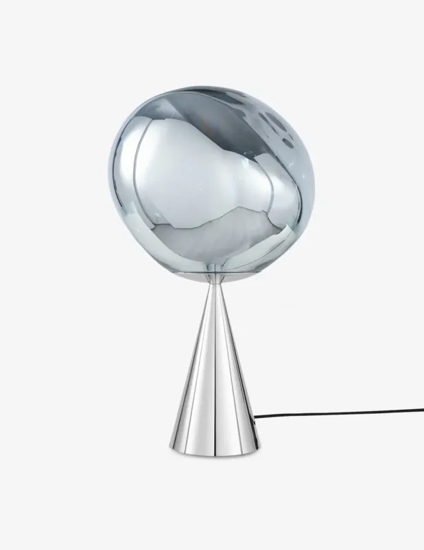 Scelto Dai Clienti Tom Dixon Melt Cone Fat Silver/Silver Led Un Lampada Da Tavolo