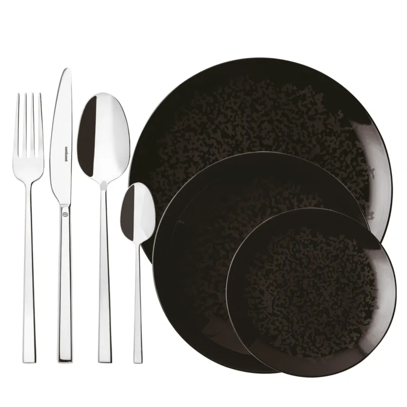 Miglior Prezzo Rock, Eclipse Night Set posate e set piatti, 4 persone