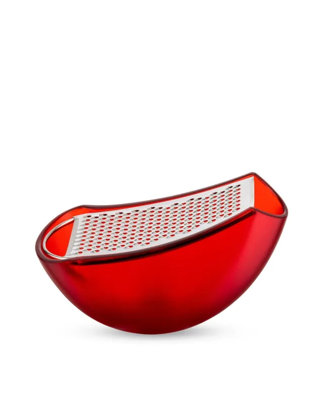 Alessi - Grattugia con raccoglitore Rosso Parmenide AARU01 R Consegna Rapida