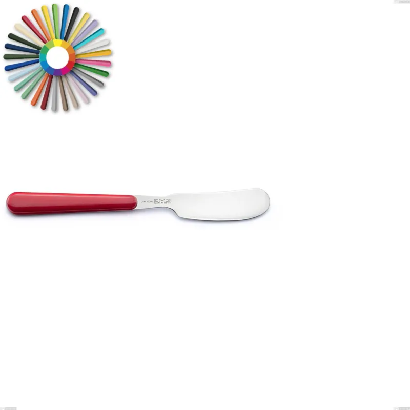 Saldi Spalmaburro piccolo Brio, Acciaio inox 18.c (AISI 430), Lunghezza 160 mm manici in abs Dimensioni lunghezza 16 cm Eme Posaterie rosa 66