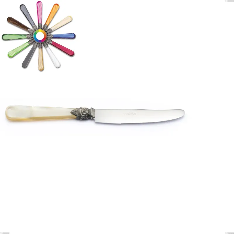 Offerta Lampo Coltello tavola Napoleon Perlato, (acciaio 18.10 aisi304), Lunghezza 226 mm manici in metacrilato Eme Posaterie marrone perlato 1124