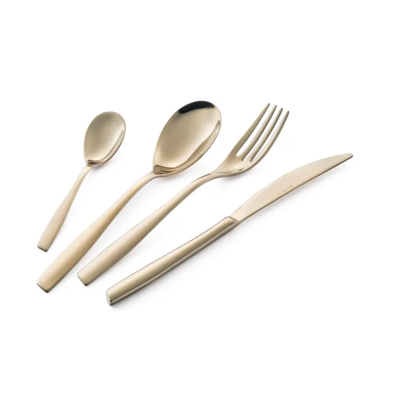Di Tendenza Servizio Posate ELEVEN ROSE‘ Brunita Lucida 24 pezzi acciaio inox 18.10 AISI304 2.5 mm in Confezione vetrina Eme Posaterie