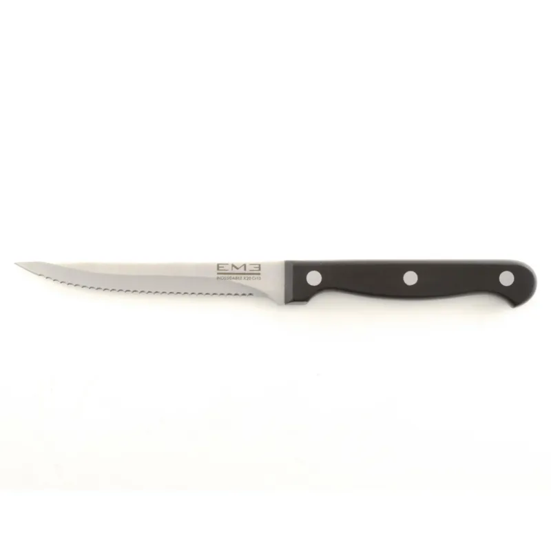 Esclusivo Coltello da Bistecca Rodeo realizzato in acciaio 18/10 lunghezza 215 mm satinato. in busta di Nylon molto tagliente Lavabile in lavastoviglie Made in Italy Eme Posaterie