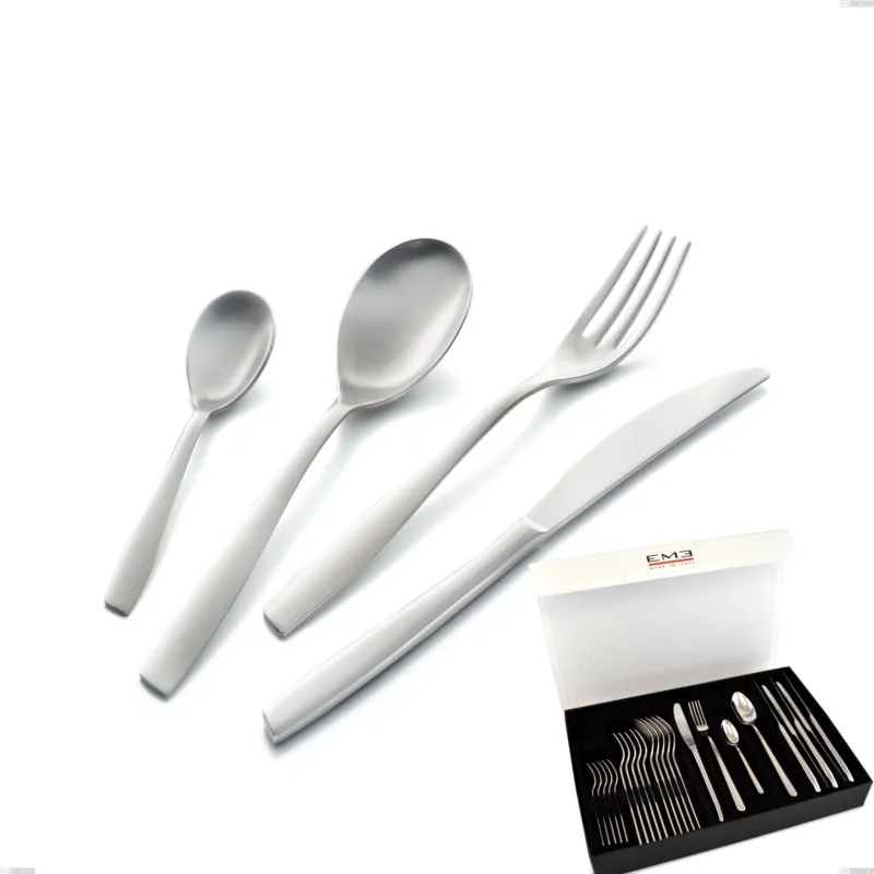 Servizio Posate ELEVEN SABBIATO 24 pezzi acciaio inox 18.10 AISI304 2.5 mm in Confezione Panoramica Eme Posaterie Prezzo Conveniente
