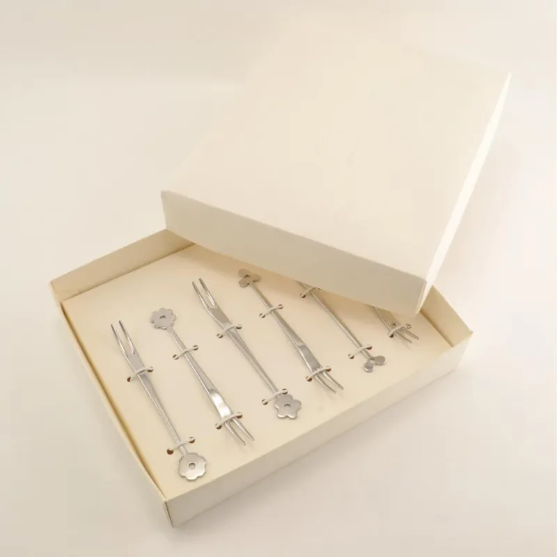Professionale Forchettine da Party CADEAU in acciaio 18.10 AISI430 127 mm finitura inox lucido in confezione bomboniera Eme Posaterie