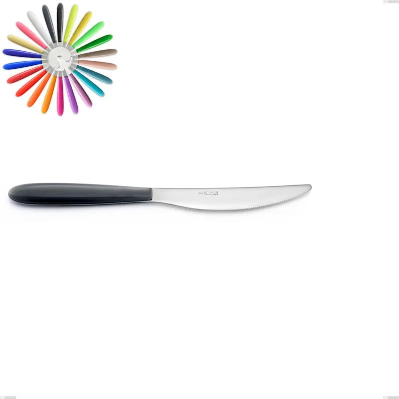 Offerta Limitata Coltello da tavola VERO in acciaio 18.C AISI430 manico in Nylon lavabile in lavastoviglie Eme Posaterie giallo 82