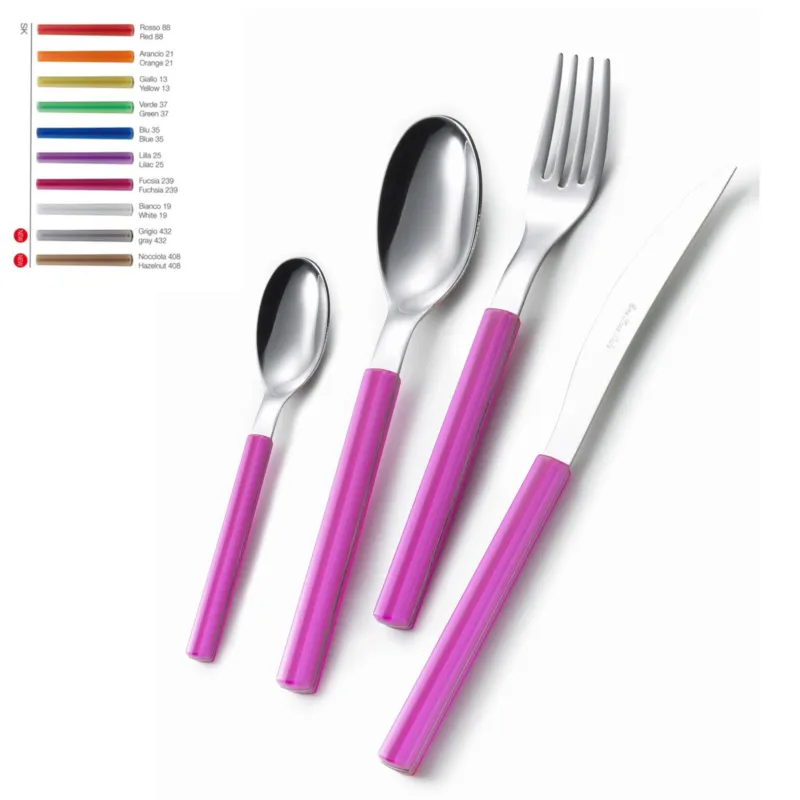 Prezzo Ridotto Set Posate colorate 4 pezzi un posto tavola SKY 1 Coltello 1 Forchetta 1 Cucchiaio 1 Cucchiaino caffè in acciaio Materiale 18/0 AISI 430 Nichel Free Eme Posaterie Blu