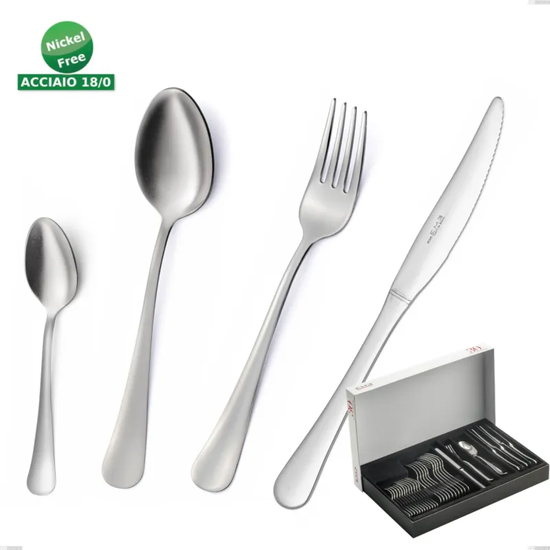 Confezione Panoramica 30 pezzi coltello economico Oxford Sabbiato , Acciaio 18/0 (aisi 304) Acciaio Sabbiato, spessore 2 mm mm Eme Posaterie Occasione Imperdibile
