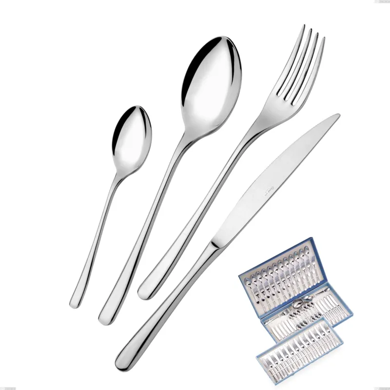 Servizio di posate 75 pezzi in astuccio regalo Opera, Acciaio inox 18/10 (AISI304), spessore 5.00 mm Eme Posaterie Must-Have