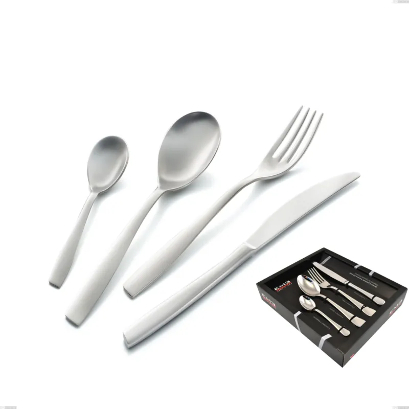 Occasione Imperdibile Servizio Posate ELEVEN SABBIATO 24 pezzi acciaio inox 18.10 AISI304 2.5 mm in Confezione Vetrina Eme Posaterie