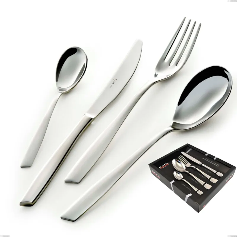 Di Tendenza Servizio Posate ELEVEN 24 pezzi acciaio inox 18.10 AISI304 2.5 mm in Confezione Vetrina Eme Posaterie