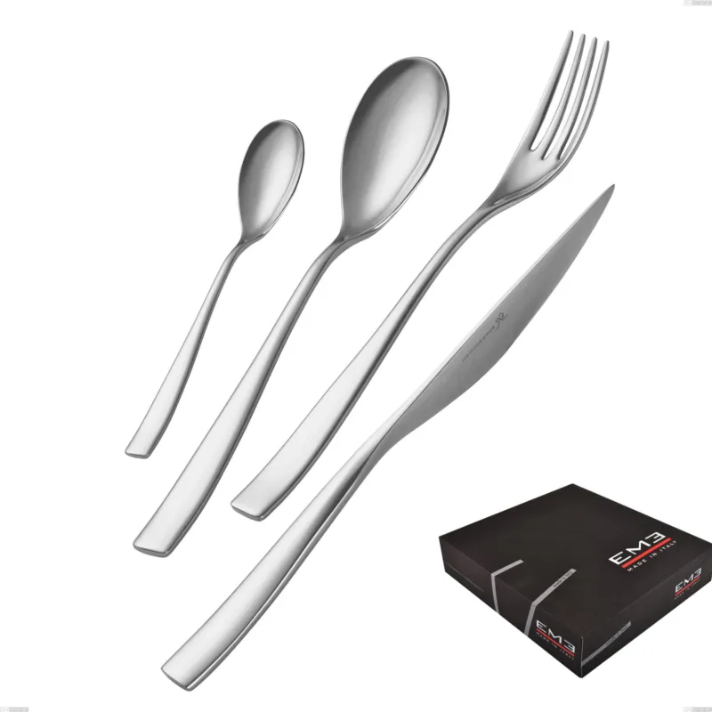 Prezzo Di Fabbrica Servizio Posate ETOILE 75 pezzi acciaio inox 18.10 lucidato a specchio spessore 4 mm in astuccio regalo EME Eme Posaterie