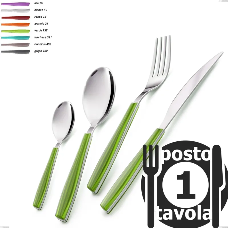 Confezione 1 posto tavola Wave , 18/C (AISI430), spessore 2 mm Eme Posaterie lilla 25 Affare