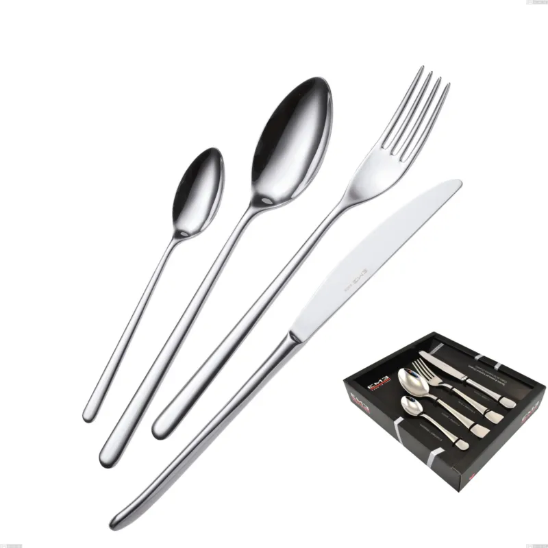 Prezzo Di Fabbrica Confezione vetrina 24 pezzi Venice, Acciaio inox 18/10 (AISI304), spessore 4.00 mm Eme Posaterie