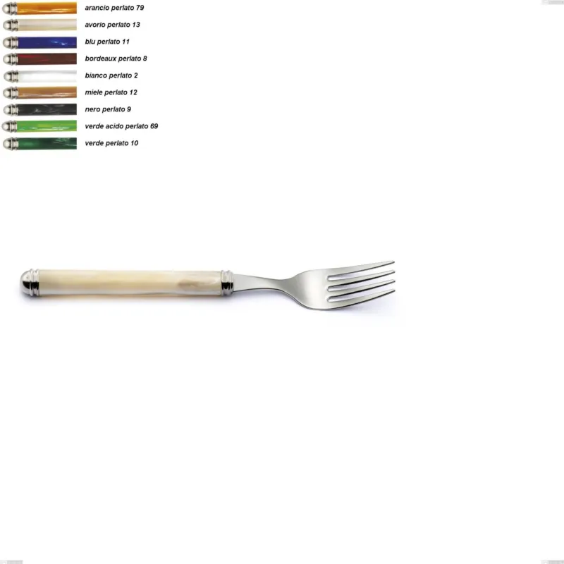 Forchetta frutta Linea Perlato, lunghezza 185 mm Acciaio inox 18/10 (AISI304) lavabile in lavastoviglie Eme Posaterie arancio perlato 79 Popolare
