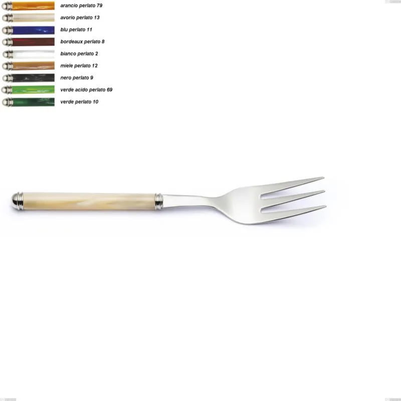 Prezzo Basso Forchetta da servizio Linea Perlato, lunghezza 238 mm Acciaio inox 18/10 (AISI304) manico in ABS doppia ghiera lavabili in lavastoviglie Eme Posaterie arancio perlato 79
