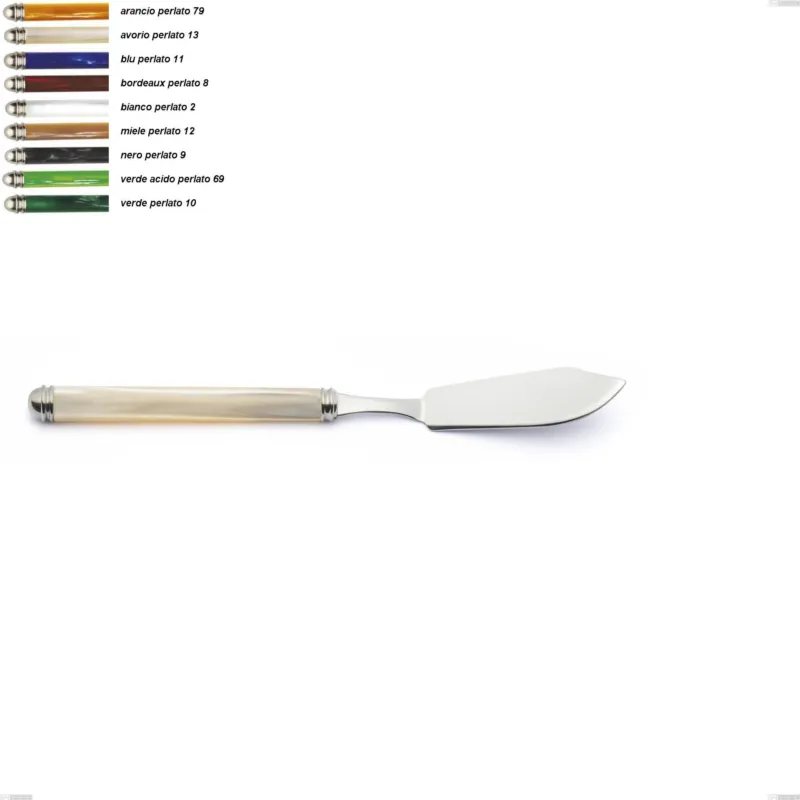 Coltello pesce Linea Perlato, Acciaio inox 18/10 (AISI304) Lunghezza 223 mm manico in ABS doppia ghiera lavabili in lavastoviglie Eme Posaterie arancio perlato 79 Scelto Dai Clienti