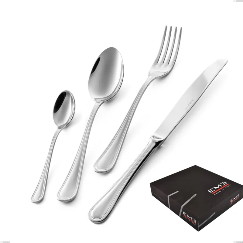 Ultime Pezzi Set di posate 75 pezzi Impero in confezione regalo, ACCIAIO INOX 18.10(AISI304), spessore 2.5 MM Eme Posaterie