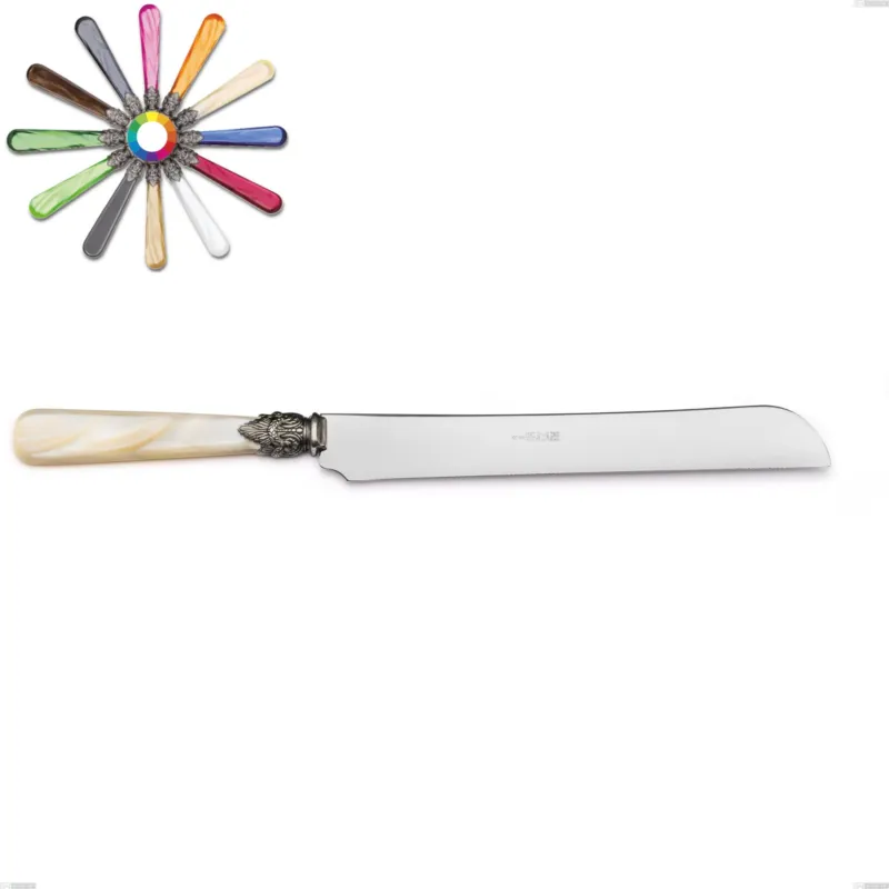 Coltello panettone Napoleon Perlato, (acciaio 18.10 aisi304), Lunghezza 292 mm manici in metacrilato Eme Posaterie marrone perlato 1124 Subito Disponibile