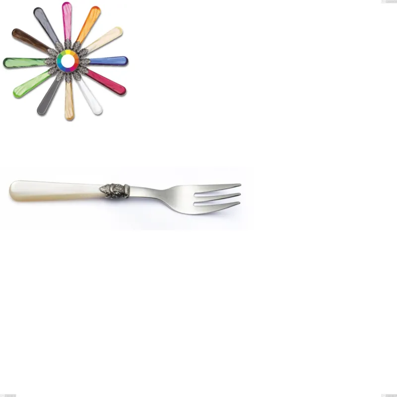 Forchetta dolce Napoleon Perlato, (acciaio 18.10 aisi304), Lunghezza 151 mm manici in metacrilato Eme Posaterie marrone perlato 1124 Quantità Limitata