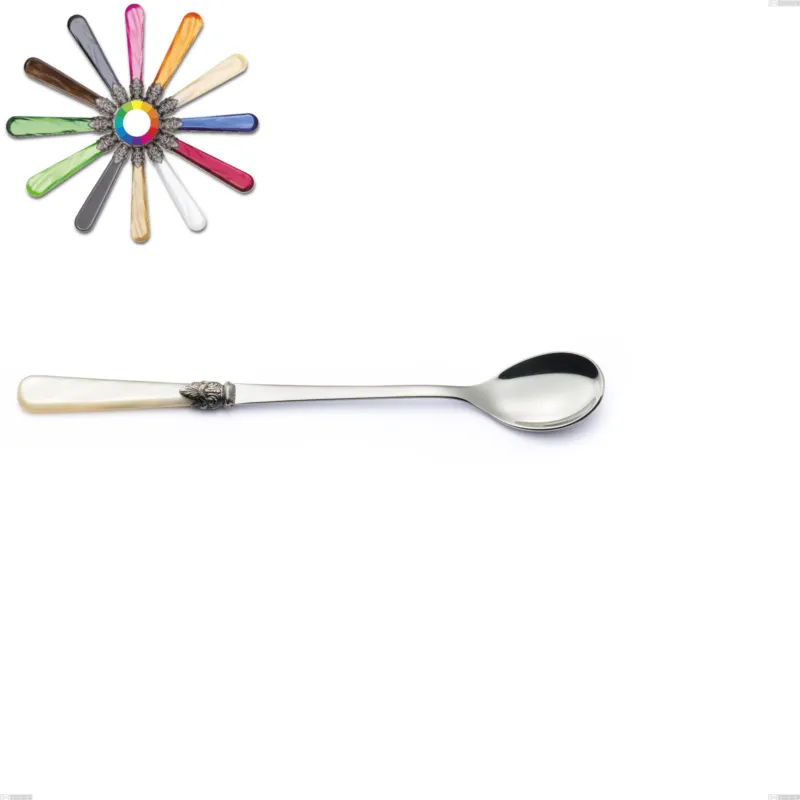 Cucchiaio bibita Napoleon Perlato, (acciaio 18.10 aisi304), Lunghezza 220 mm manici in metacrilato Eme Posaterie marrone perlato 1124 Offerta Del Giorno