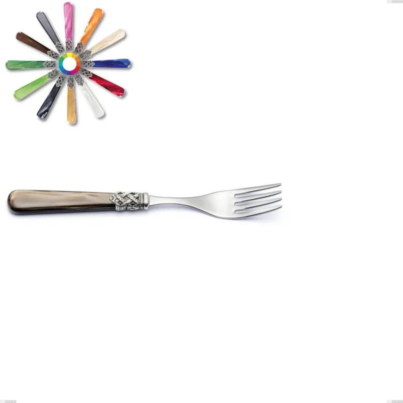 Forchetta frutta Ginevra, (acciaio 18.10 aisi304), manico in nylon,Lunghezza 188 mm Eme Posaterie marrone perlato 1124 Ultima Occasione