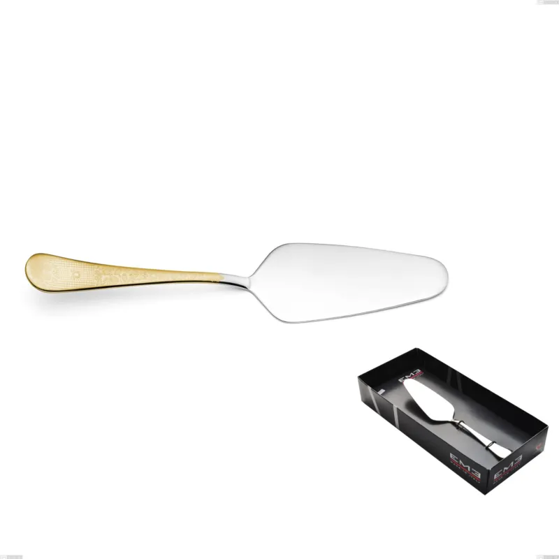 Saldi Confezione vetrina 1 pezzo pala torta Hermitage oro, acciaio 18-10, oro 24 carati lucido, spessore 2.5 mm Eme Posaterie