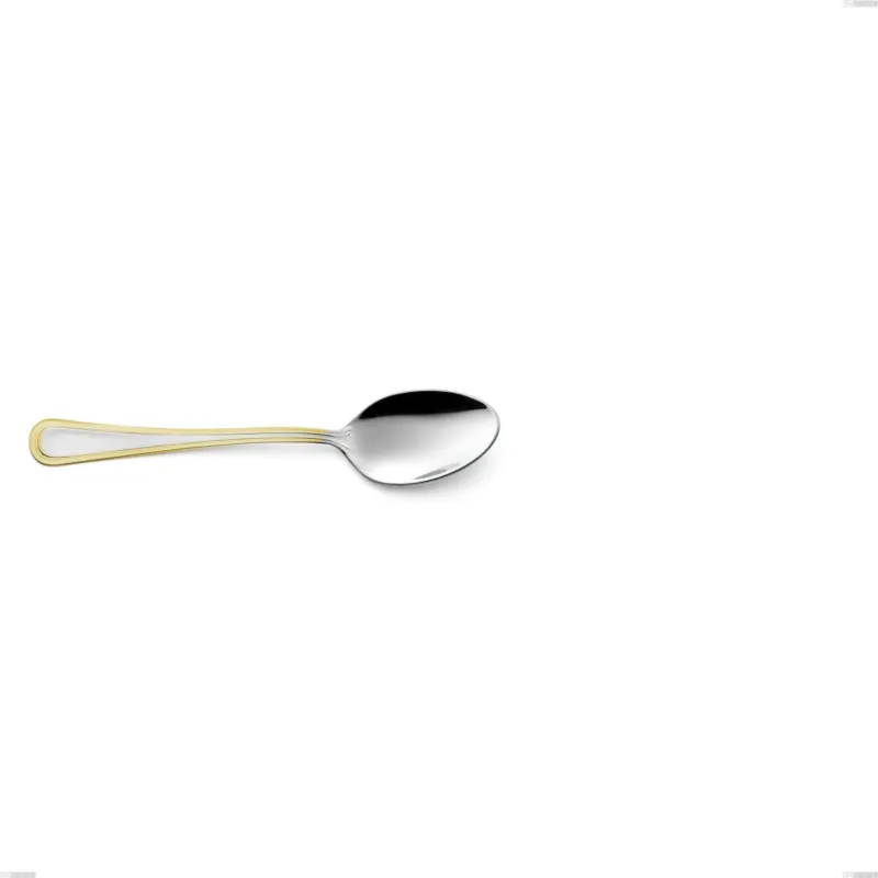Offerta Speciale Cucchiaino caffè Galles oro, acciaio 18-10, oro 24 carati lucido, spessore 2 mm, lunghezza 135 mm Eme Posaterie