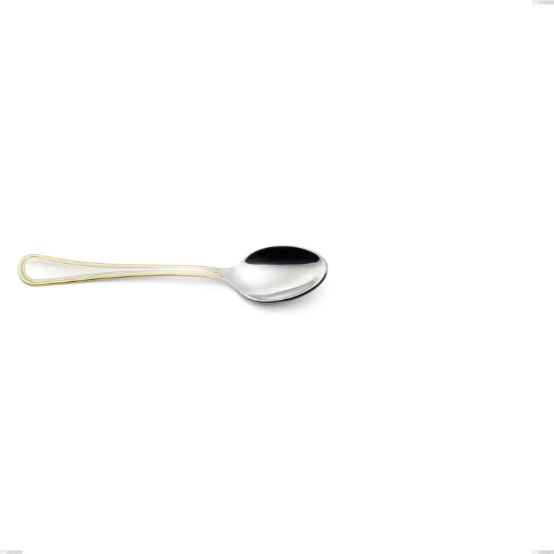 Cucchiaino caffè Impero oro, acciaio 18-10, oro 24 carati lucido, spessore 2.5 mm, lunghezza 142 mm Eme Posaterie Novità