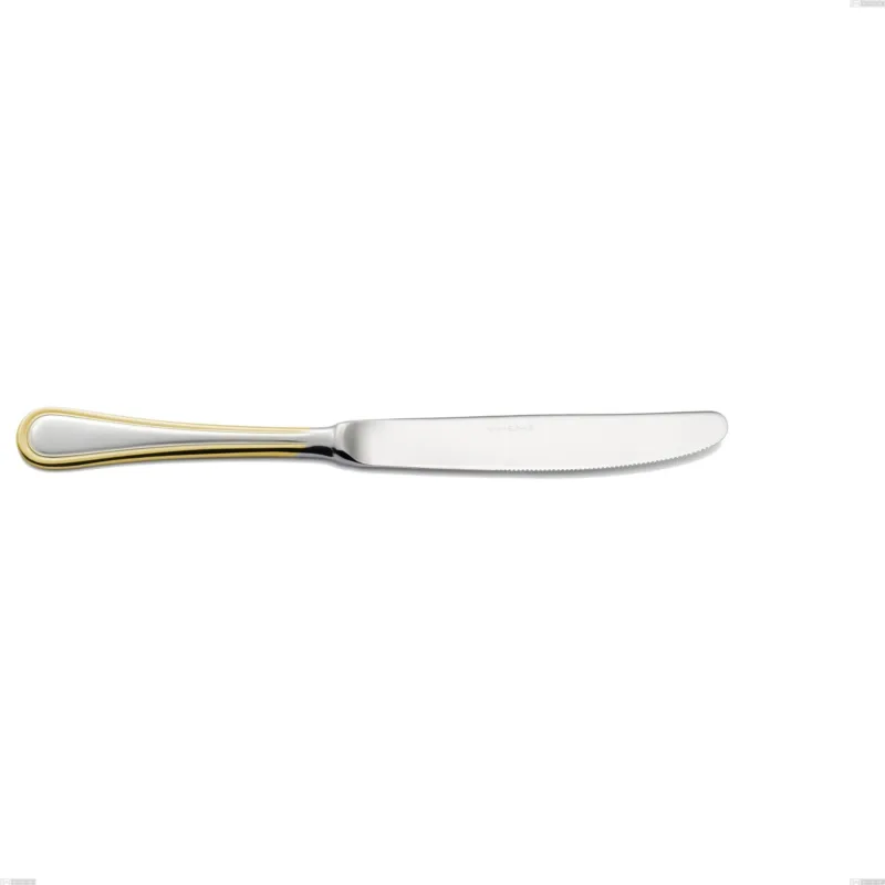 Coltello tavola Impero oro, acciaio 18-10, oro 24 carati lucido, spessore 2.5 mm, lunghezza 240 mm Eme Posaterie Consegna Rapida