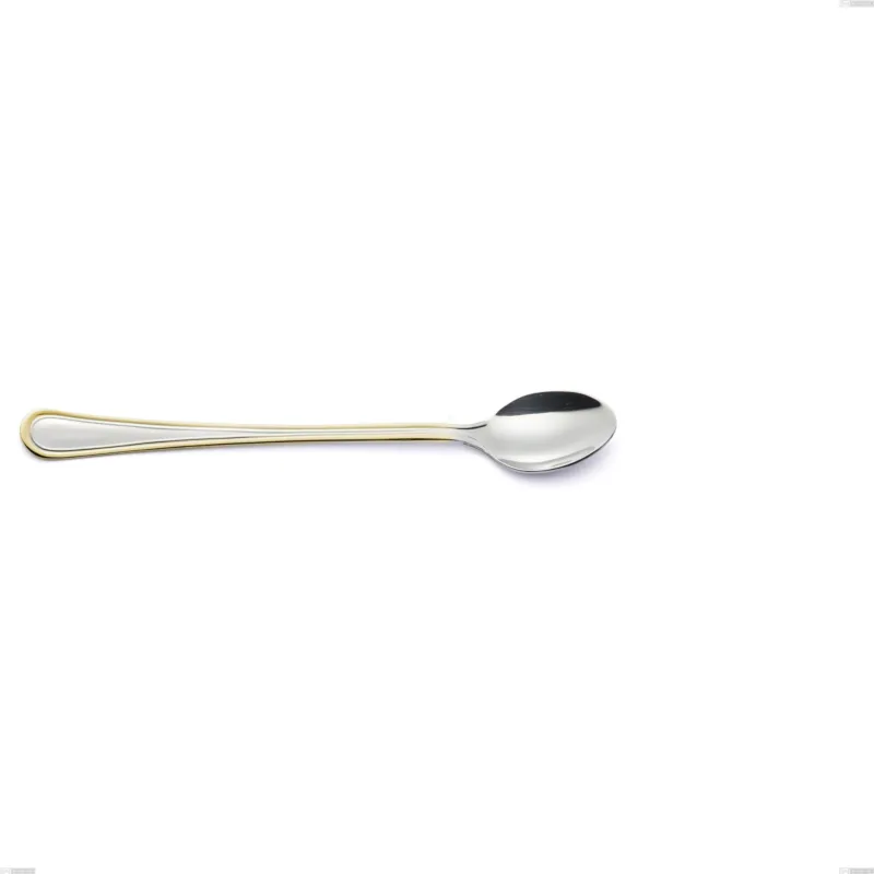 Cucchiaio bibita Impero oro, acciaio 18-10, oro 24 carati lucido, spessore 2.5 mm, lunghezza 195 mm Eme Posaterie Scelto Dai Clienti